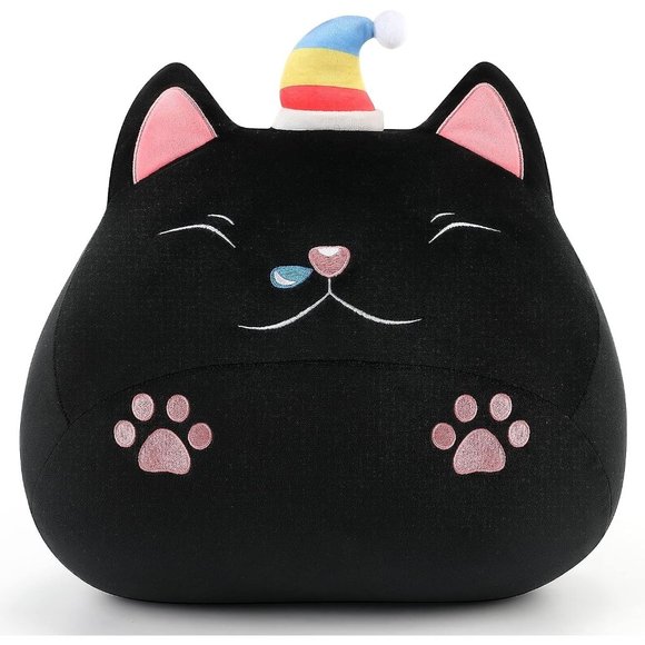 Kids 13 Inch Drowsy Black Cat Cute Plushie Toy - Picture 1 of 7
